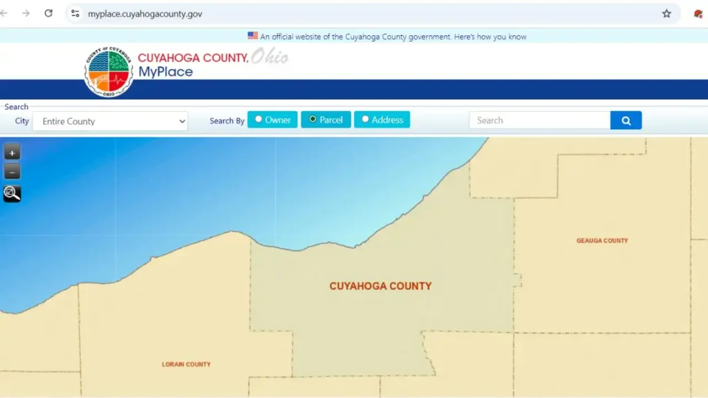Cuyahoga County Auditor Property Search Interface