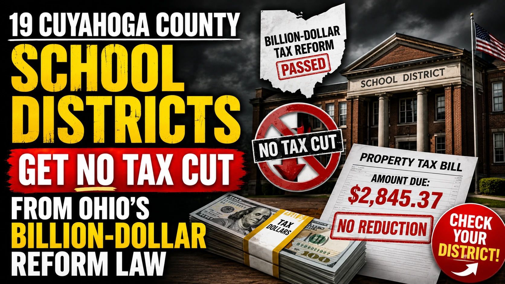 Why 19 Cuyahoga County School Districts Get No Property Tax Cut From Ohio's Billion-Dollar Reform Law