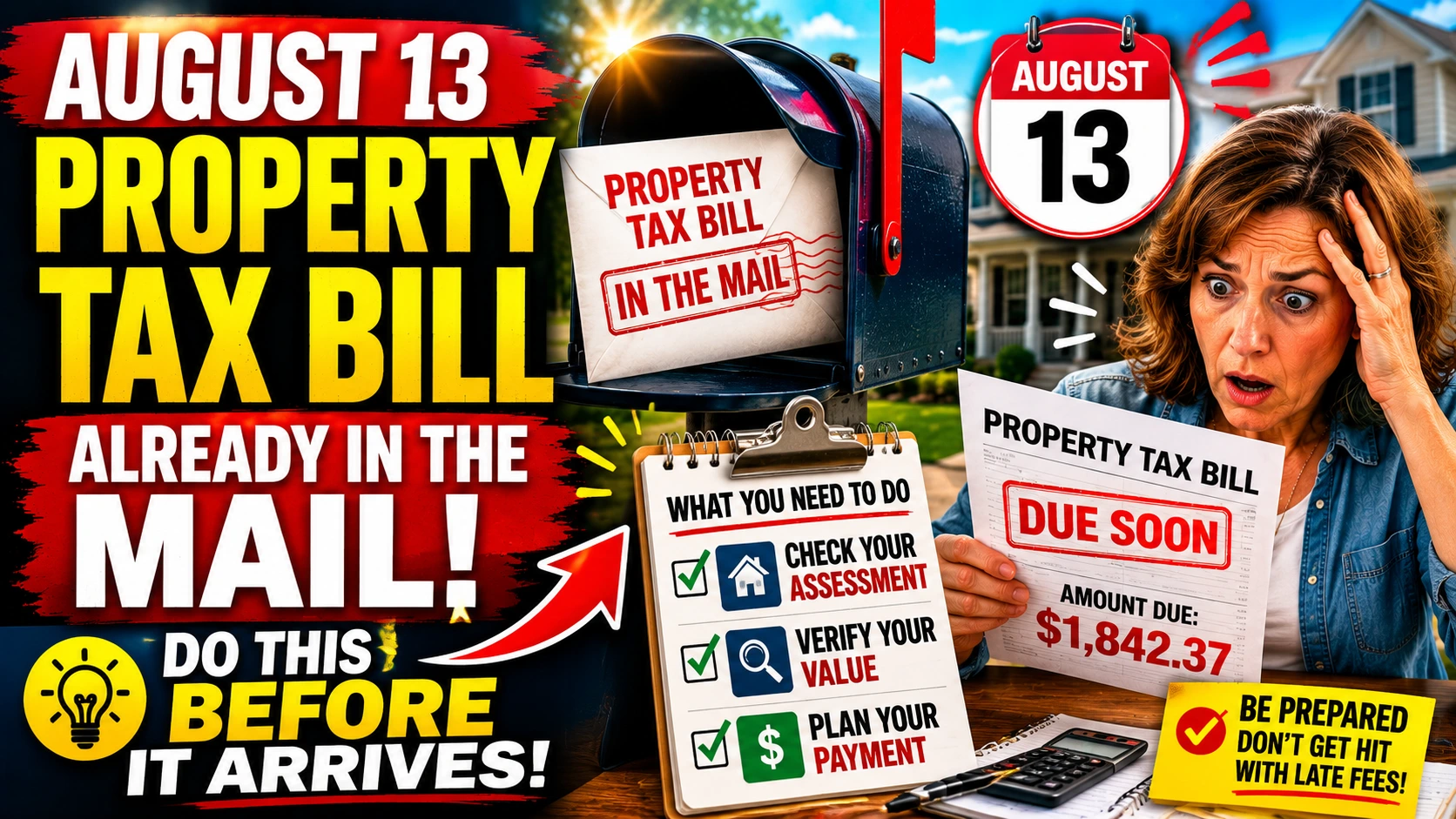 Your August 13 Property Tax Bill Is Already in the Mail — Here Is Exactly What You Need to Do Before It Arrives