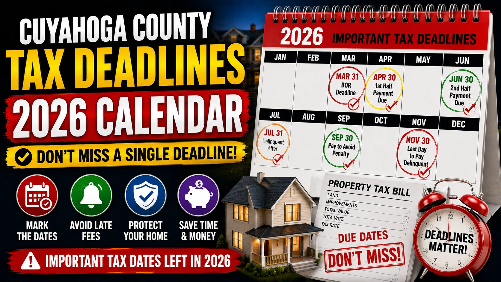Every Important Cuyahoga County Property Tax Deadline Left in 2026 — Marked on a Calendar So You Don't Miss a Single One