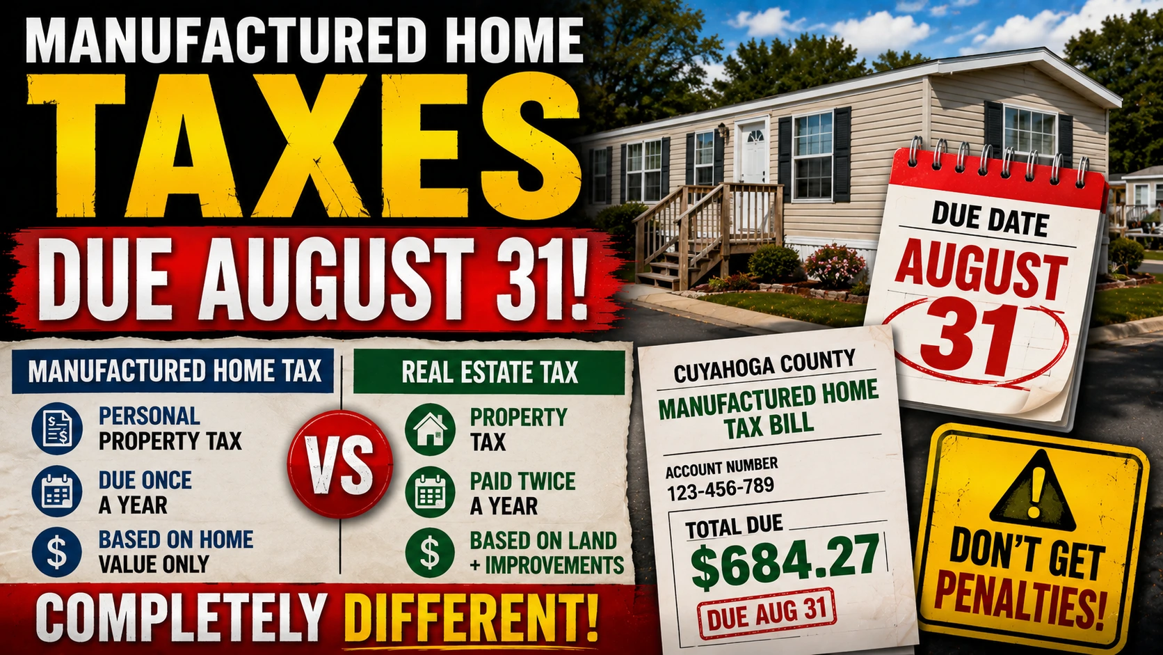 Manufactured Home Taxes in Cuyahoga County Are Due August 31 — and They Work Completely Differently Than Real Estate Taxes