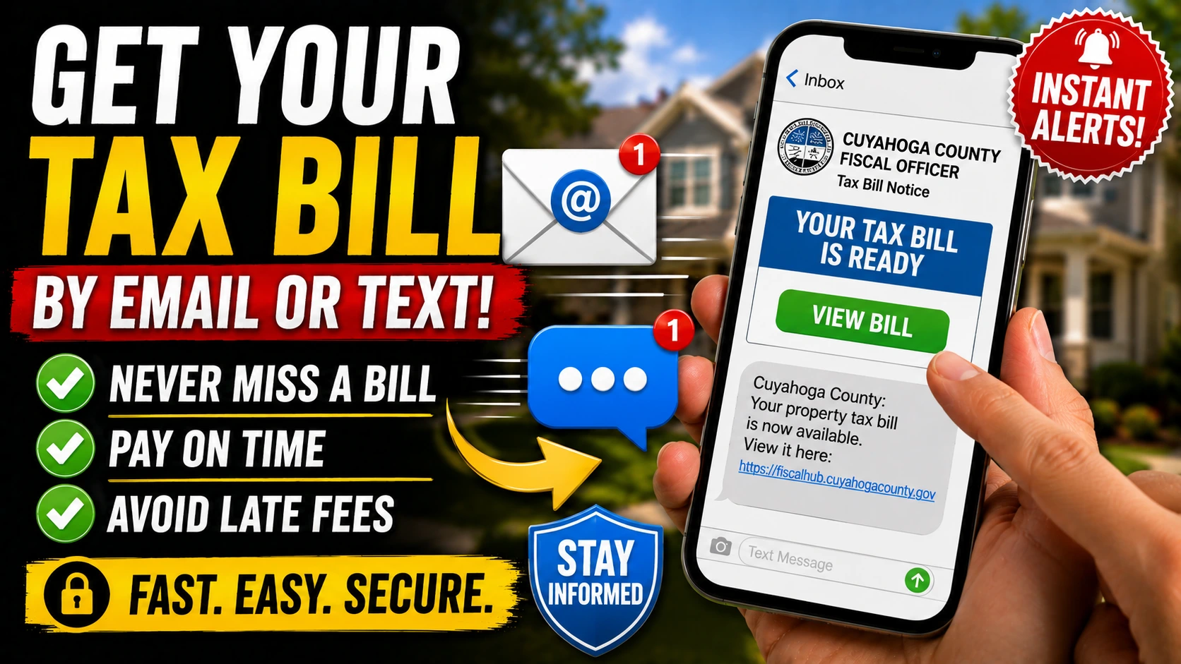 You can sign up to get your Cuyahoga County tax bill by email or text — here is how and why most homeowners should
