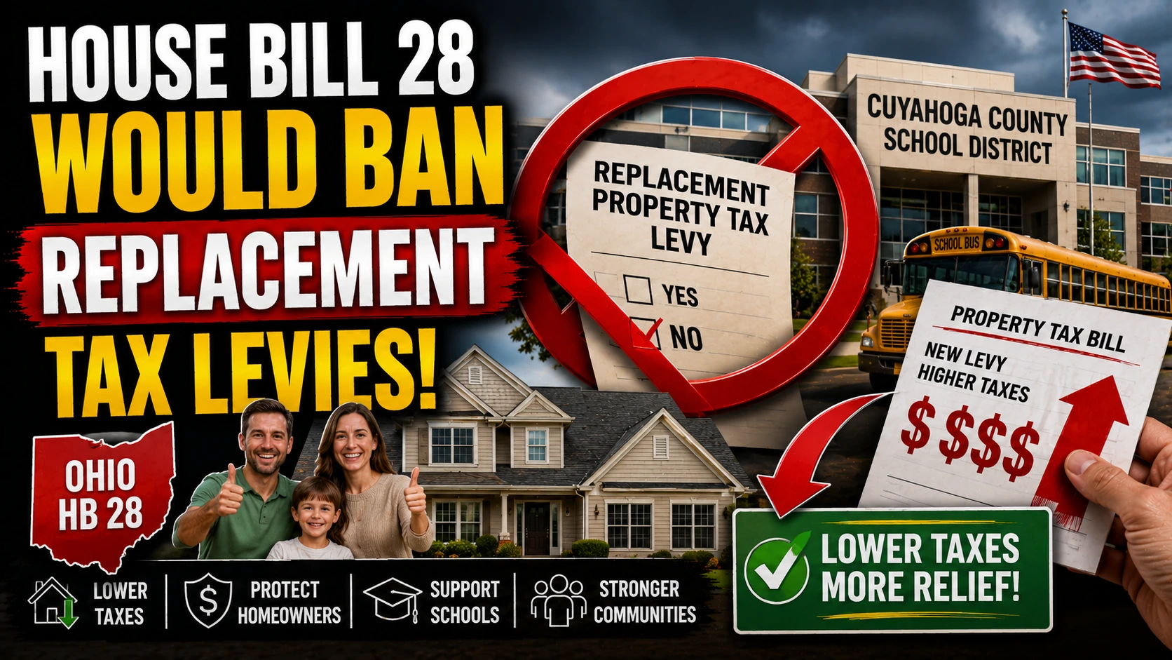 House Bill 28 Would Ban Replacement Property Tax Levies in Ohio — What That Means for Cuyahoga School Districts and Homeowners